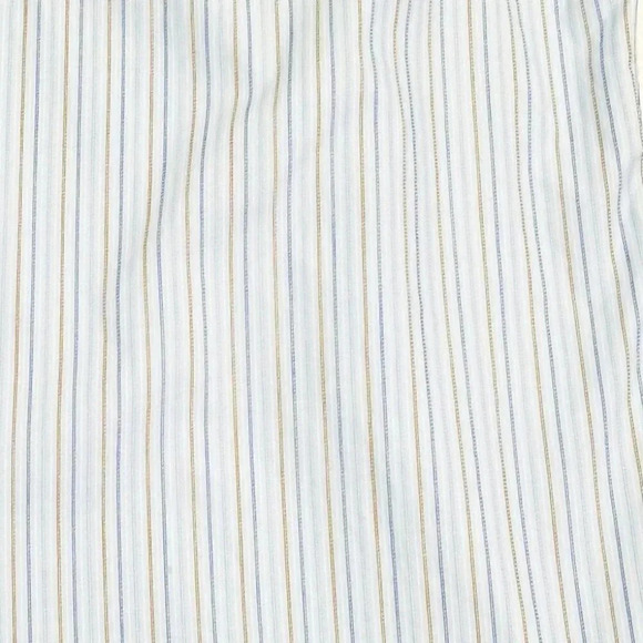 Ermenegildo Zegna Size 17/43 Men's Blue White Camel Trim Comfort Fit L/S Shirt - Picture 6 of 10
